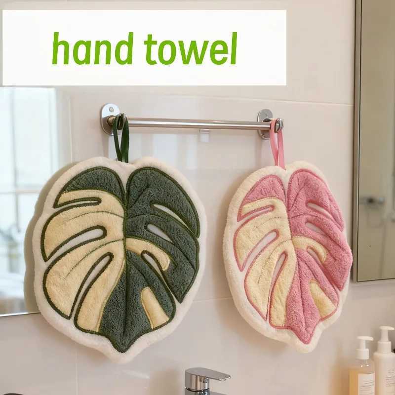 Thickened Plush Kitchen Towel Infusion Shaped Washable Clear Plant Print Hanging Absorbent Towel Household Decorative Towel C251210