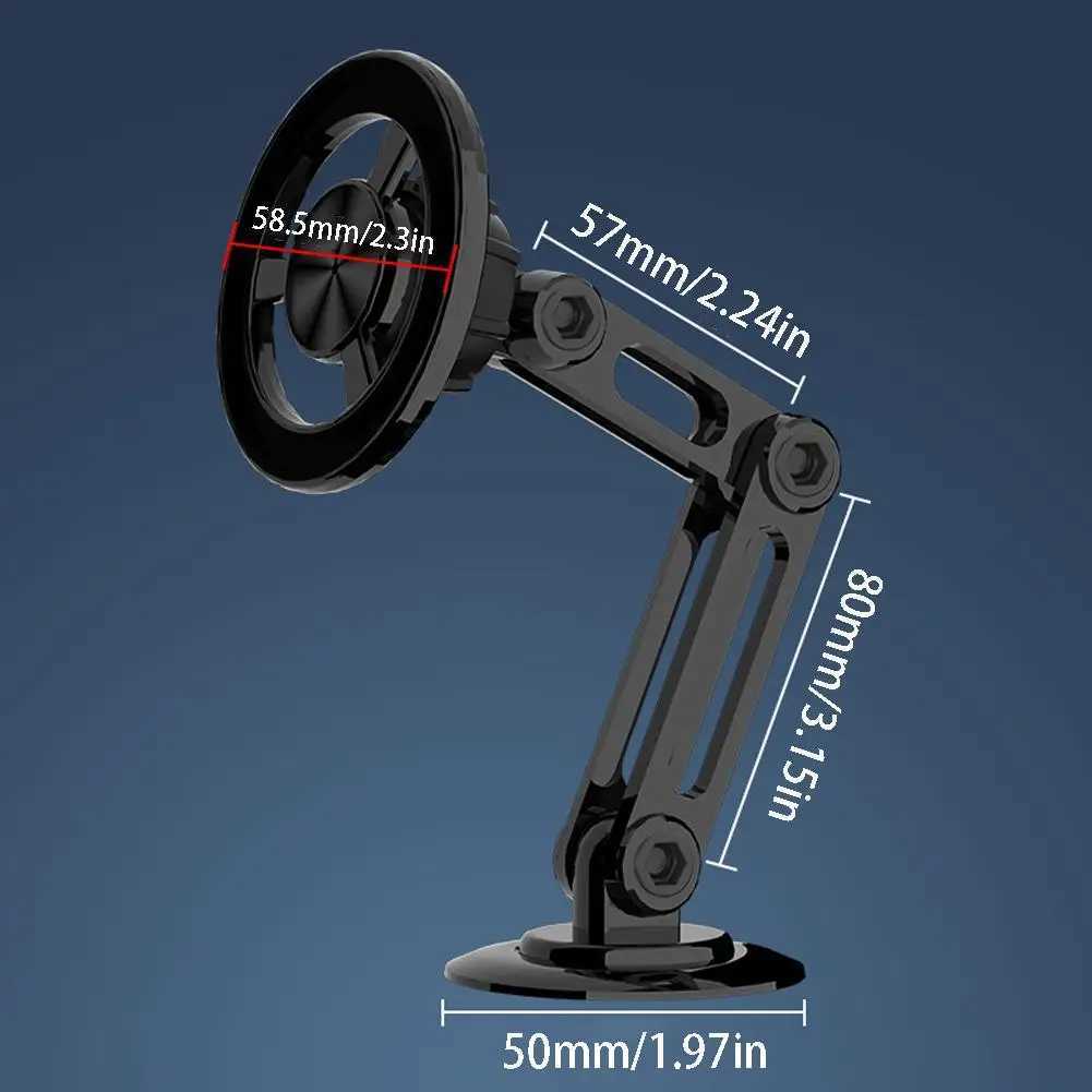 720 Rotate Metal Magnetic Car Phone Holder Foldable Universal Mobile Phone Stand Air Vent Magnet Mount GPS port C251210