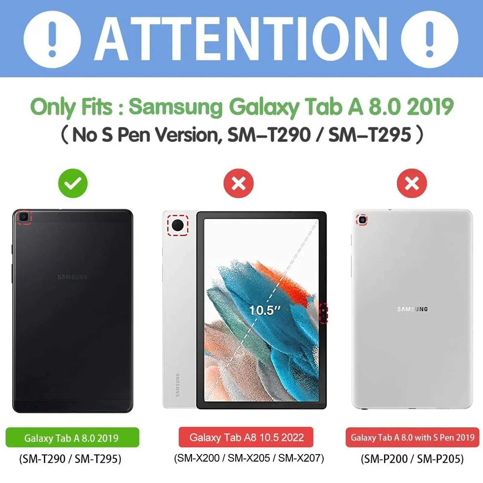 Cover For Galaxy Tab A 80 inch 2019 SM-T290 T295 T297 80 Tablet Case PU Leather Smart Sleep Tri-fold Bracket Cover H251210