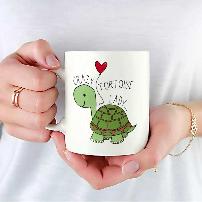 1 Crazy Turtle Lady Mug - Fun reusable coffee mug with a playful turtle design dishwasher safe and insulated for hot drinks C251210