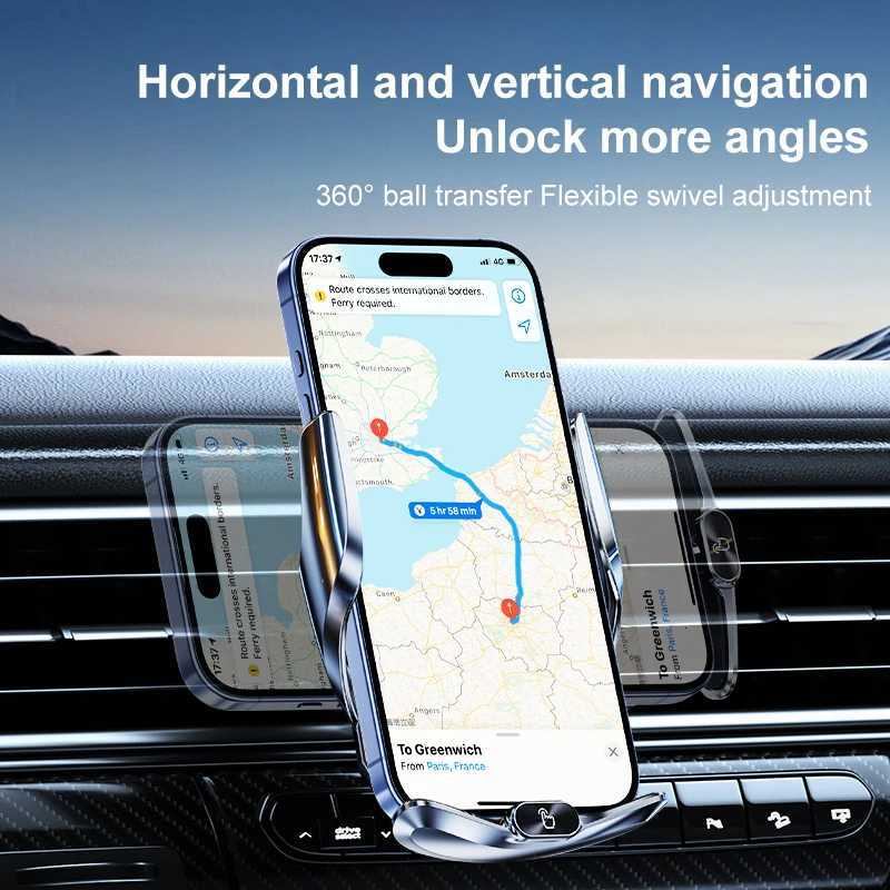 Car Mount Wireless Charging Stand Vehicle Phone Mounts Car Phone Holder Autatic Quick Release Button For Iphone C251210