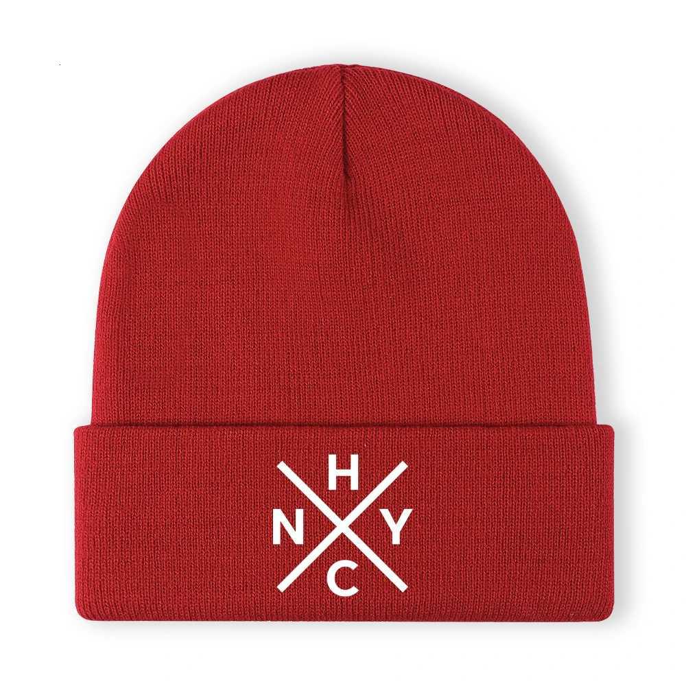 Luxury 1pcHNCY Embroidered Beanie Soft Stretchy Lightweight Winter Hat for Men Women Outdoor Hip Hop Fashion Y251209