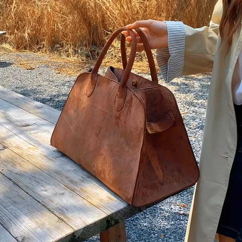 Suede Tote Bag High Quality Designer Luxury Bost Large Handbag Winter Vintage Wens Shoder Bags Y251209