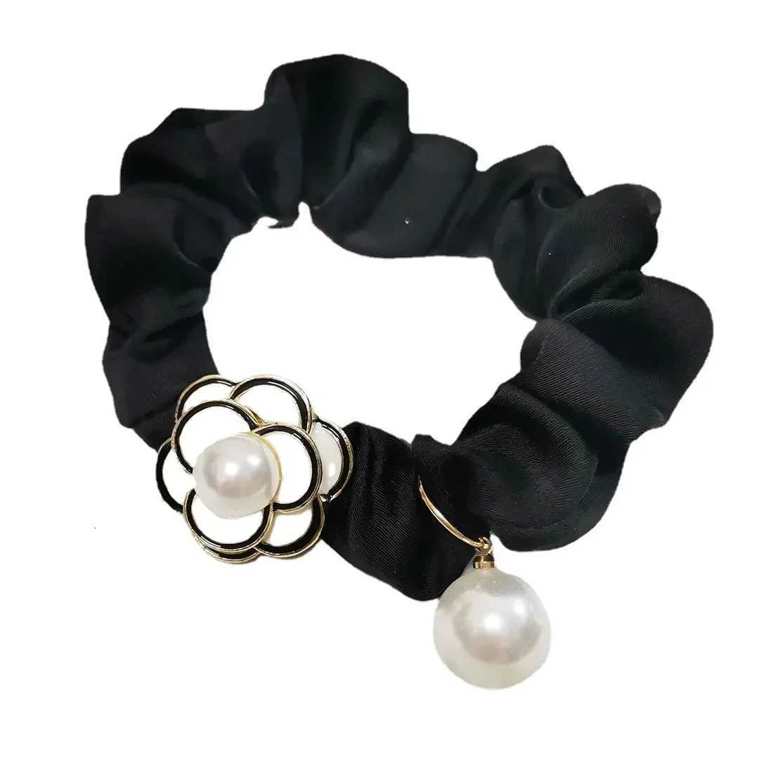 luxury brand Black lia pearl hair rope fem Korean band hair ties accories for girls fashion accory Y251210