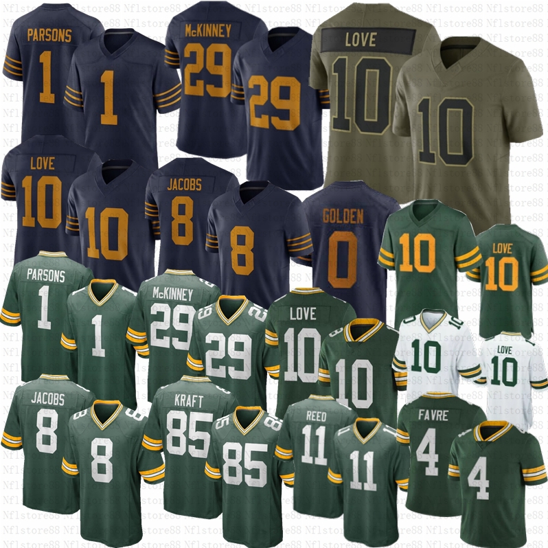 2025 New Love Josh Jacobs Micah Parsons Matthew Golden Football Jersey Dillon Walker Morgan Starr Kraft Musgrave McKinney Melton KRAFT Edgerrin Cooper Jayden Reed