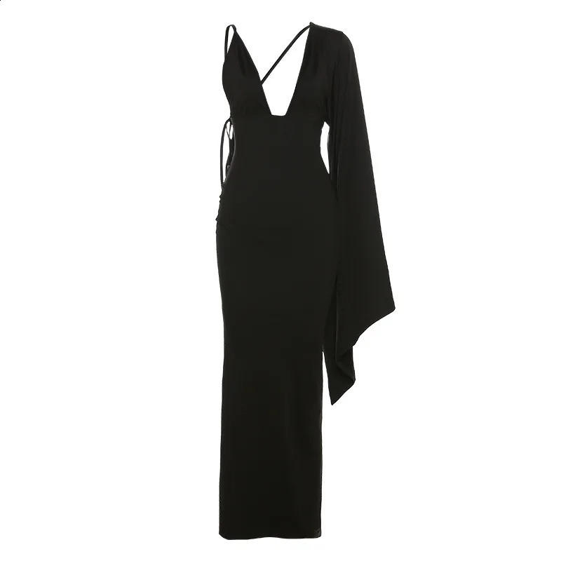 Summer Fashion One-Shoulder Dress - Sexy Low-Cut Open Back Evening Gown for Women C260312