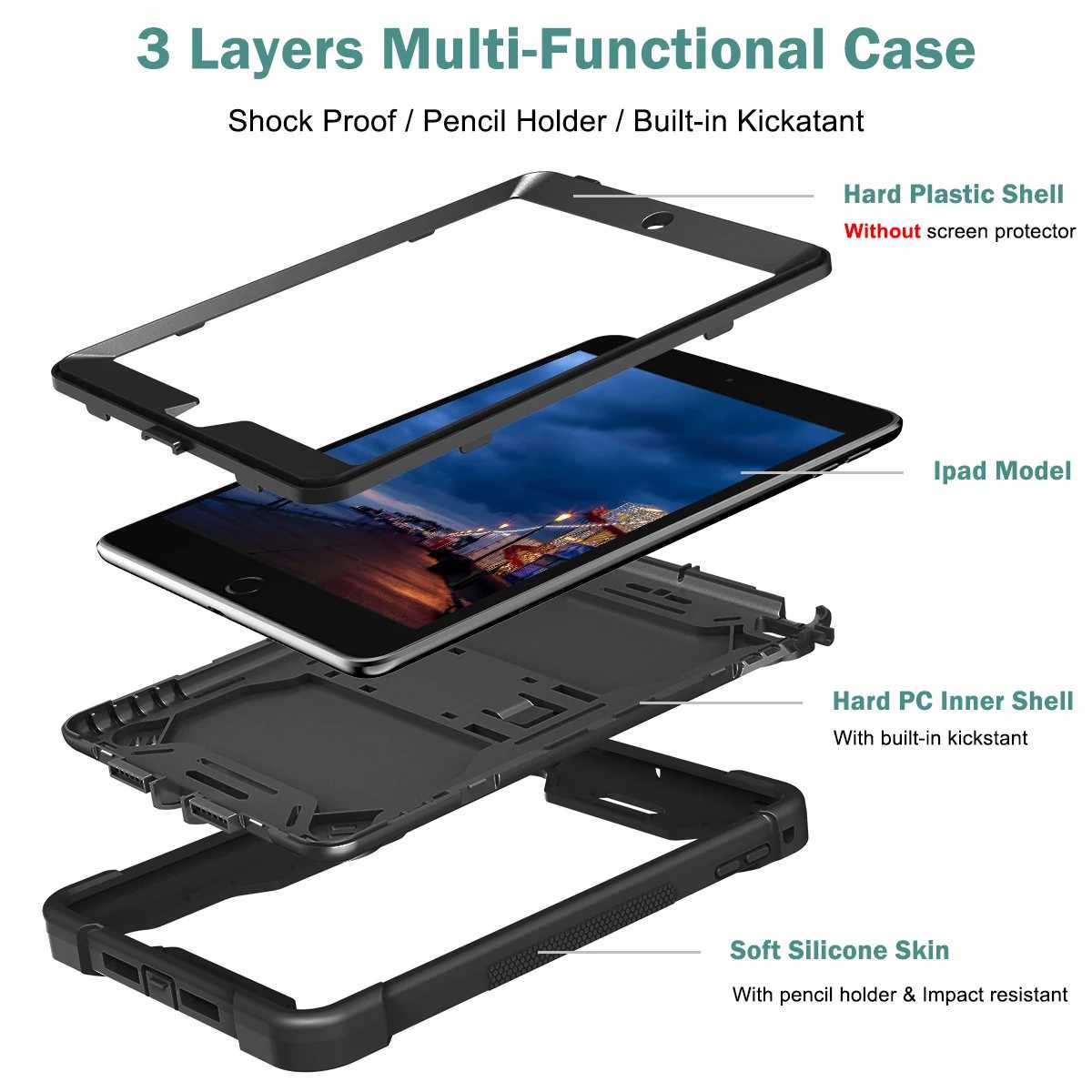 Case For iPad mini 4 and iPad mini 5 79inch With Kickstand Rugged Fl Body Protective Cover H251210