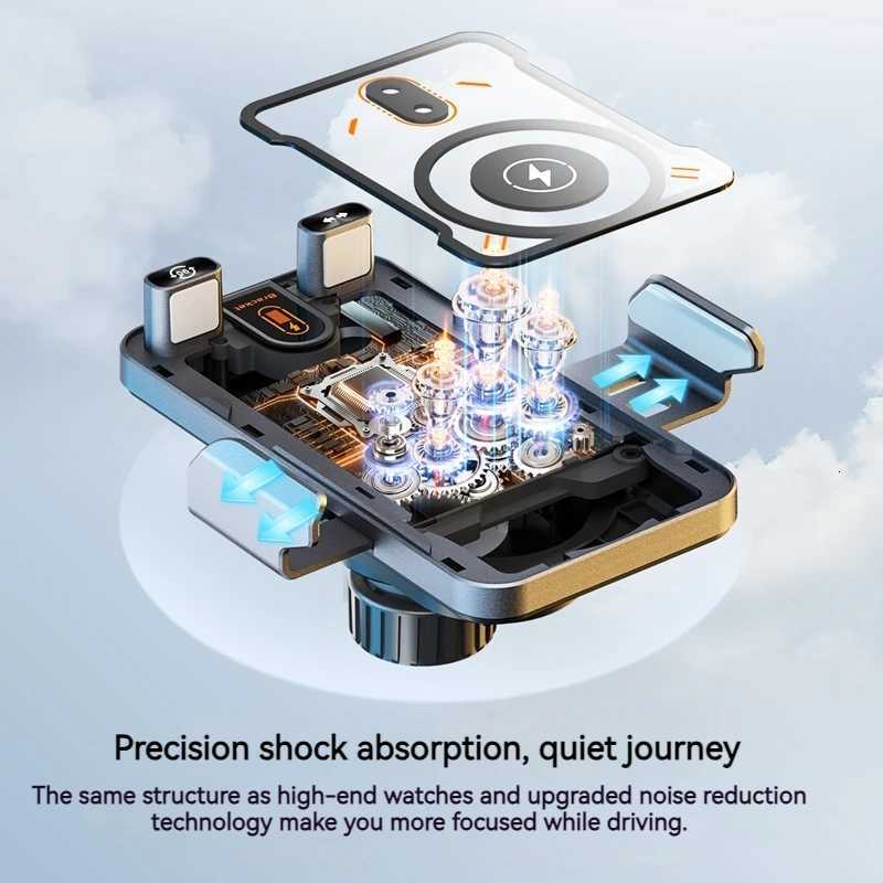 2025 New F18 Car Wireless Charger Holder Auto-Sensing Electric Telescopic 90 Rotation Ambient Light Universal for /Phones C251210