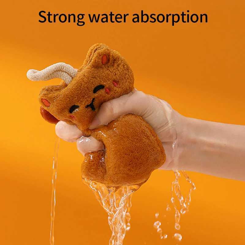 Hand Towel Kitchen Hanging Towels Double-thickness Absorbent Hand Towels for Bathroom Kitchen Cleaning Rags Hanging Towel C251210