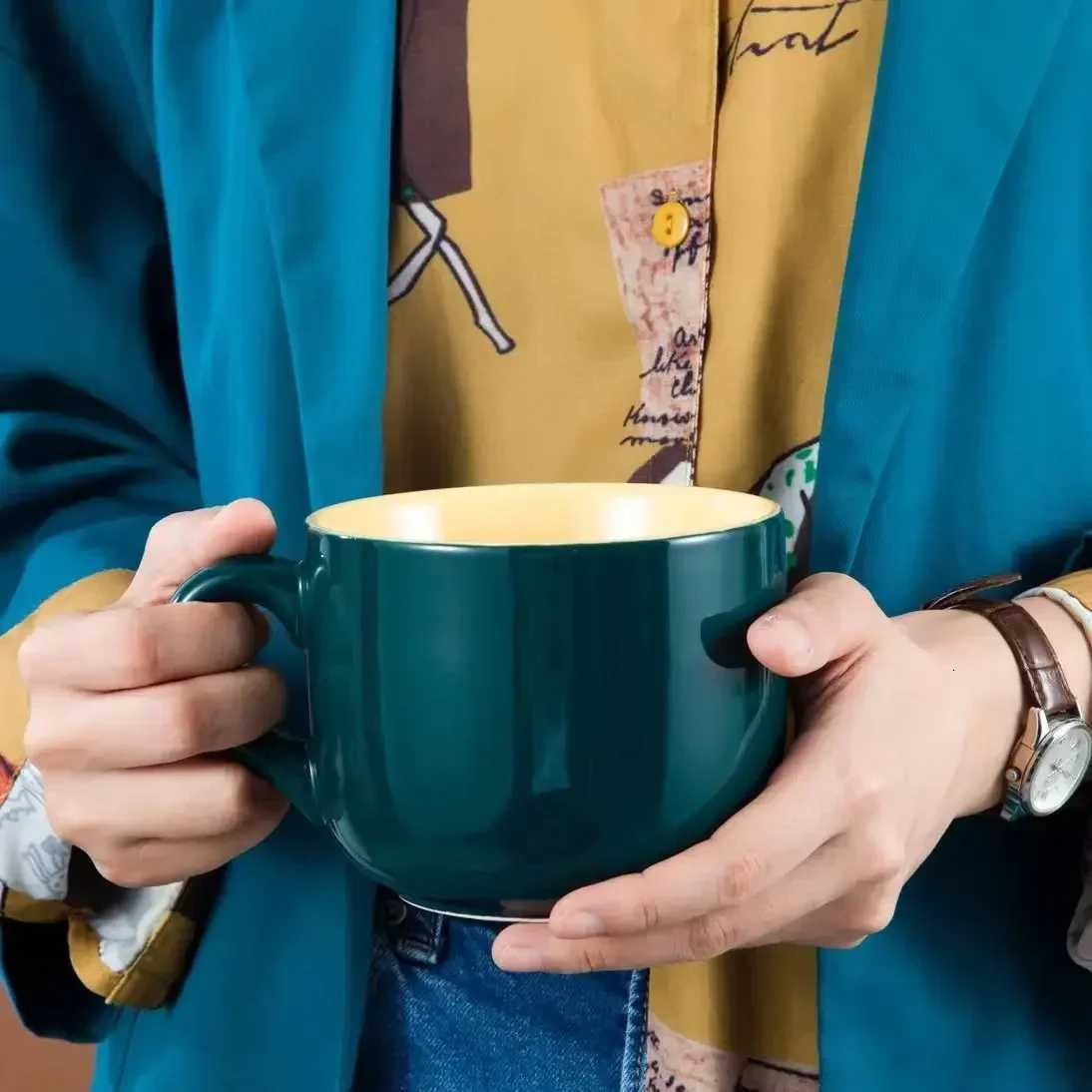 700ml Coffee Mug Large Capacity Ceramic Breakfast Oatmeal Milk Tea Cup Instant Noodles Bowl Novelty Gifts Best for Your Friends C251210