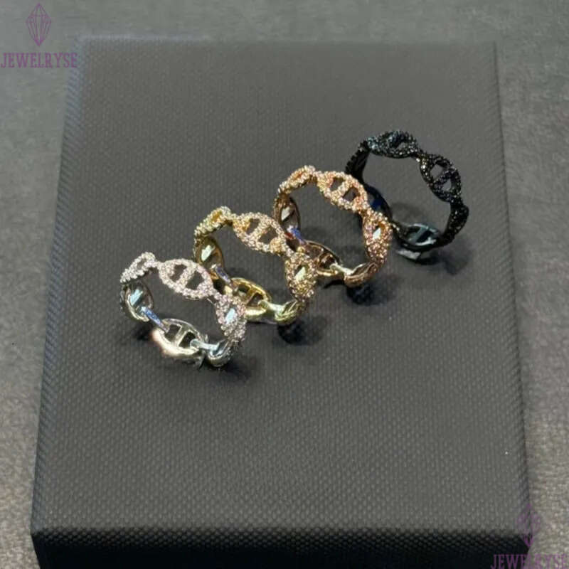 luxury classic letters pig nose ring for women shine crystal bling diamond charm elegant letter love rings jewelry