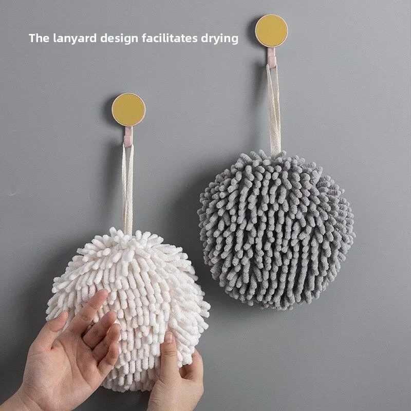 Hand Towel Household Hand Ball Strong Water Absorption Reusable Quick-Drying Antibacterial Hand Towel Non-Shedding Hanging Delic C251210