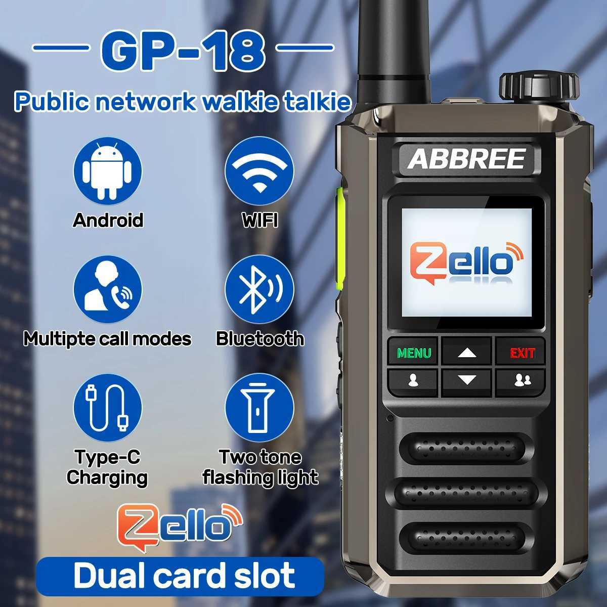 ABBREE GP-18 Zello PoC Radio Global Unlimited Distance Dual SIM Card Slots Android Flashlight WIFI 3G/4G Network Radio M251210