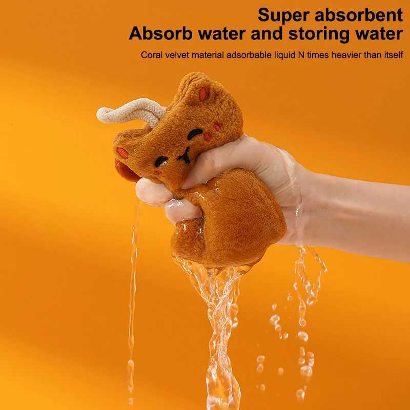 Cute Cat Hand Towels Kitchen Wipe Water Cloth Kitchen Hanging Towels Dishwashing Cloth Bathroom Quickly Dry Cleaning Hand Towel C251210