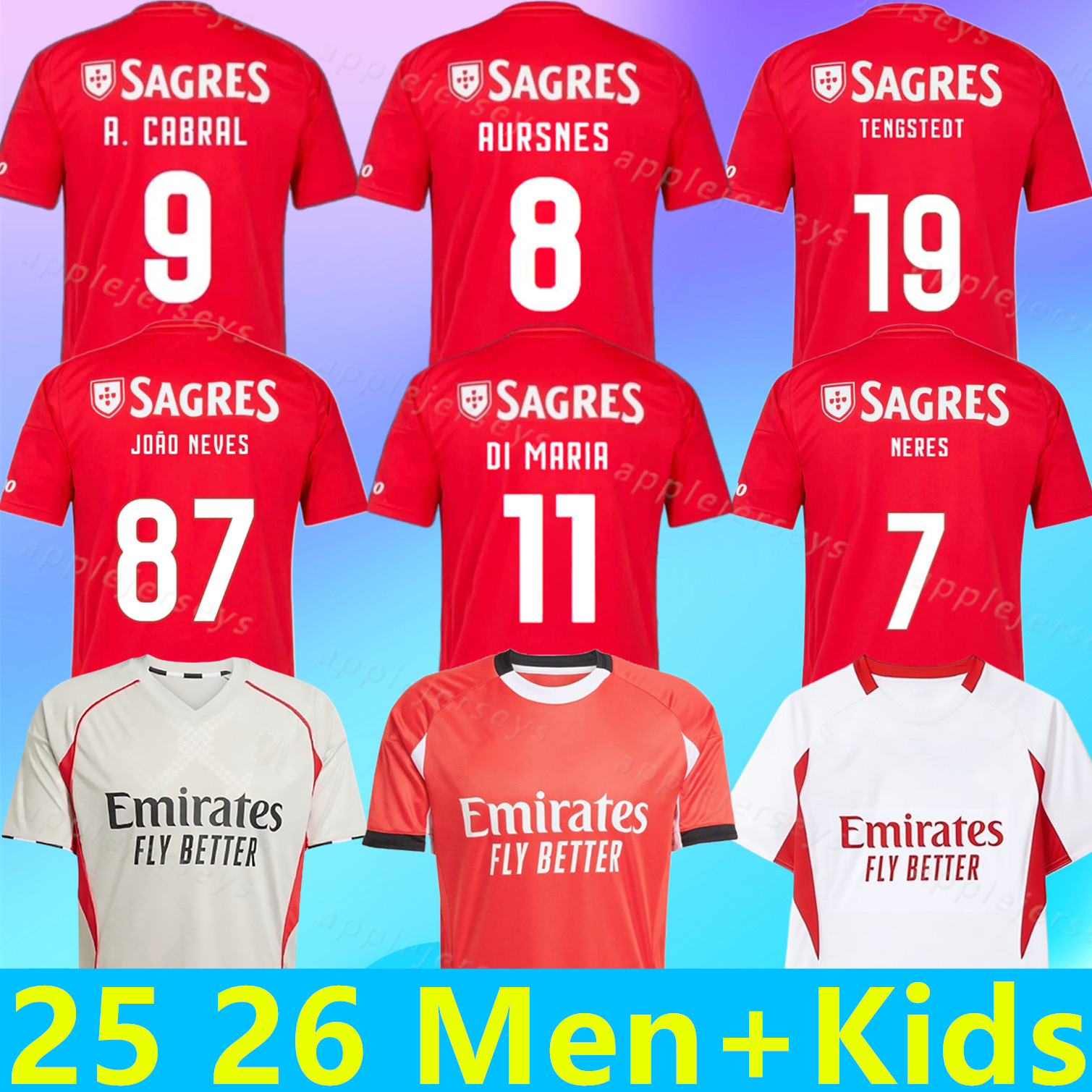 25 26 BeNfIcAS AKTURKOGLU Di Maria Soccer Jerseys Special Edition KOKCU PAVLIDIS shirts kids kit AMDOUNI AURSNES BARREIRO FLORENTINO BESTE AMDOUNI BAH football