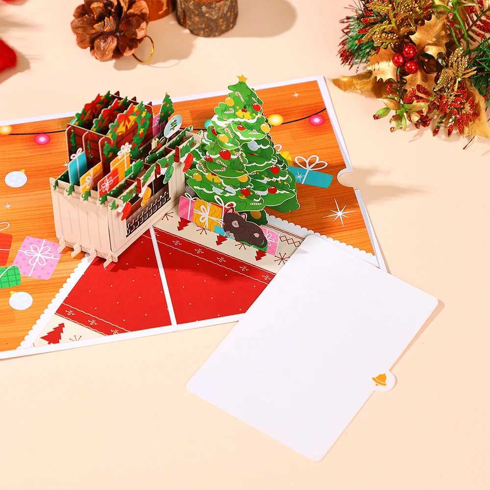 3D -Up Card with Christmas Fireplace Tree H251210