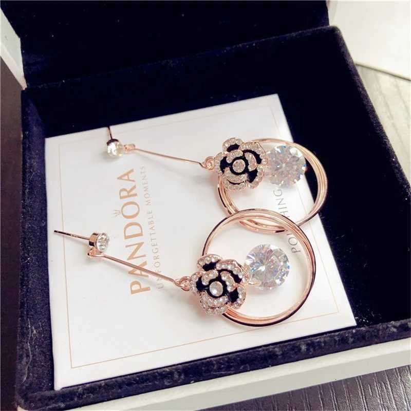 Fashion Black Enamel lia Earrings Wen Long Big AAA Cubic Zirconia Drop Earings Wedding Classical Jewelry Z277 Y251210