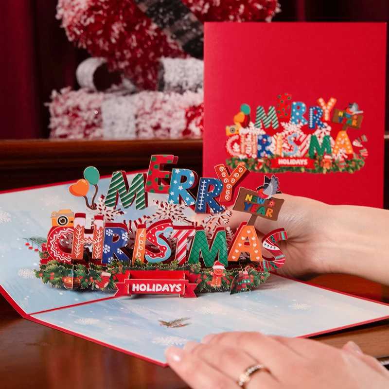 Up Christmas Card 3D Holidays Greeting Cards New Year Card H251210