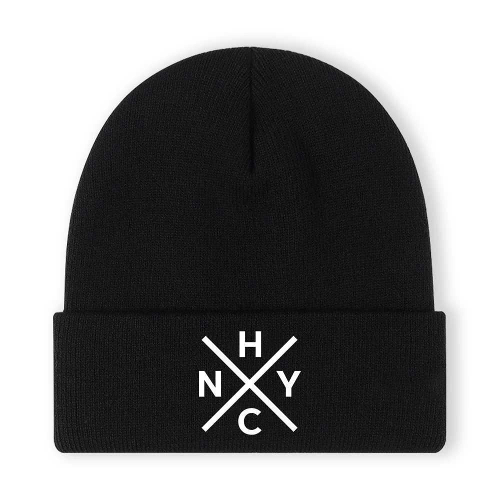 Luxury 1pcHNCY Embroidered Beanie Soft Stretchy Lightweight Winter Hat for Men Women Outdoor Hip Hop Fashion Y251209