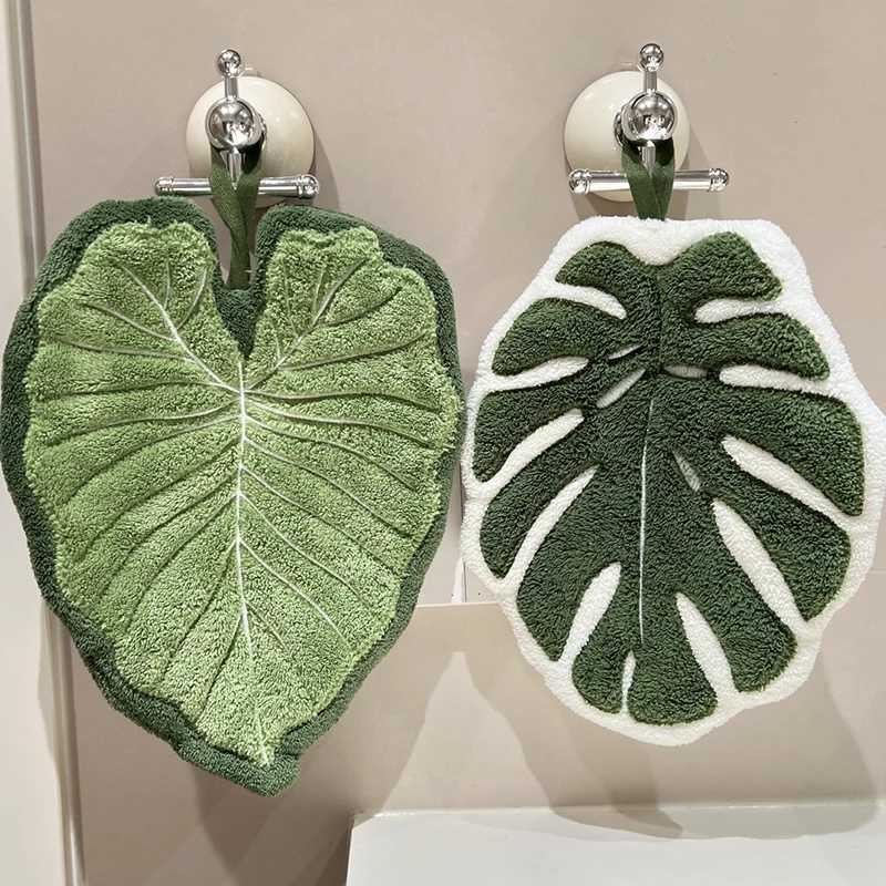 Leaf Hand Towel Absorbent Kitchen Towel Soft Towel for Hands Bathroom Hanging Towels Handkerchief Towels Wash Hands Towels C251210
