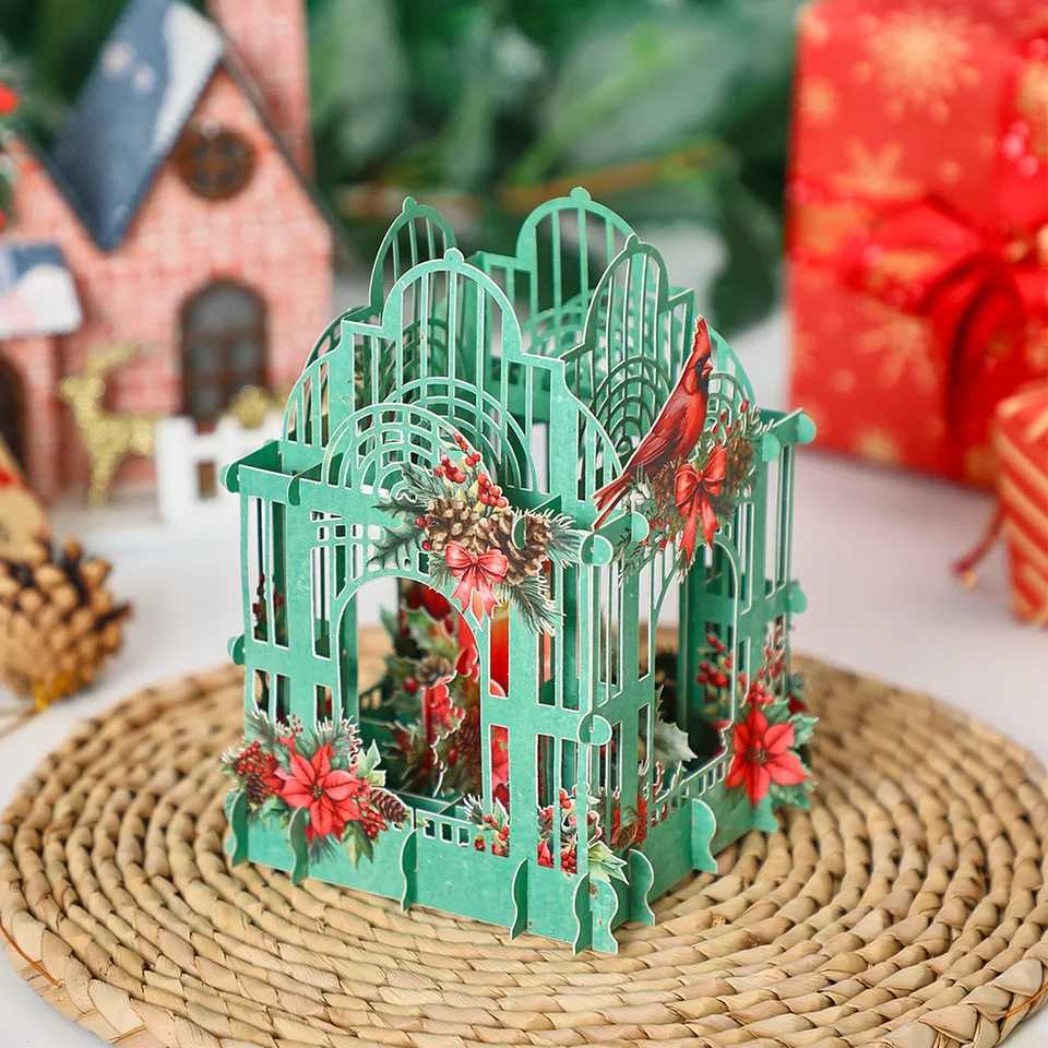 Christmas Poinsettia 3D Box Cardinalis Xmas Decoration Exquisite Holiday Supplies Gifts For Friends Lovers Parents H251210