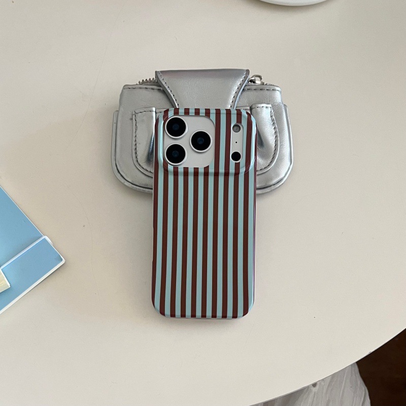 ins Korean Style Striped Suitable for iPhone 17 Pro Max Apple 16 Phone Simple 15 Girl 14/13 Soft Case