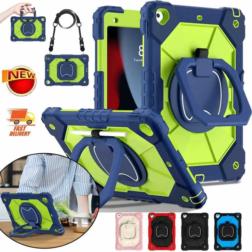 For IPad 97 7th 8th 9th 102 10th Gen Air 4 5 109 Pro 11 inch Kids Tablet Case Rotation Handle Stand Shockproof Rugged Cover H251210