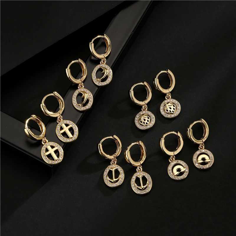 NEWBUY Fashion Gold Color Copper Plant Earrings Luxury Cubic Zirconia wer Dangle Earring Hot S Fem Party Jewelry Gift Y251210