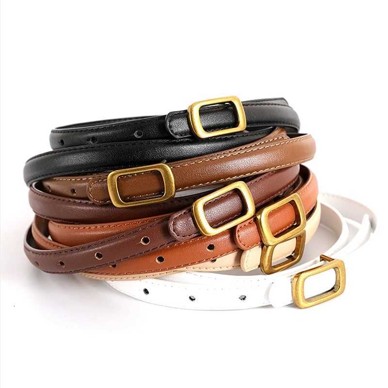 Luxury New Thin Genuine Leather Belt for Women Stylish Waist Accessory with Metal Square Buckle Perfect for Dresses Jeans Y251210