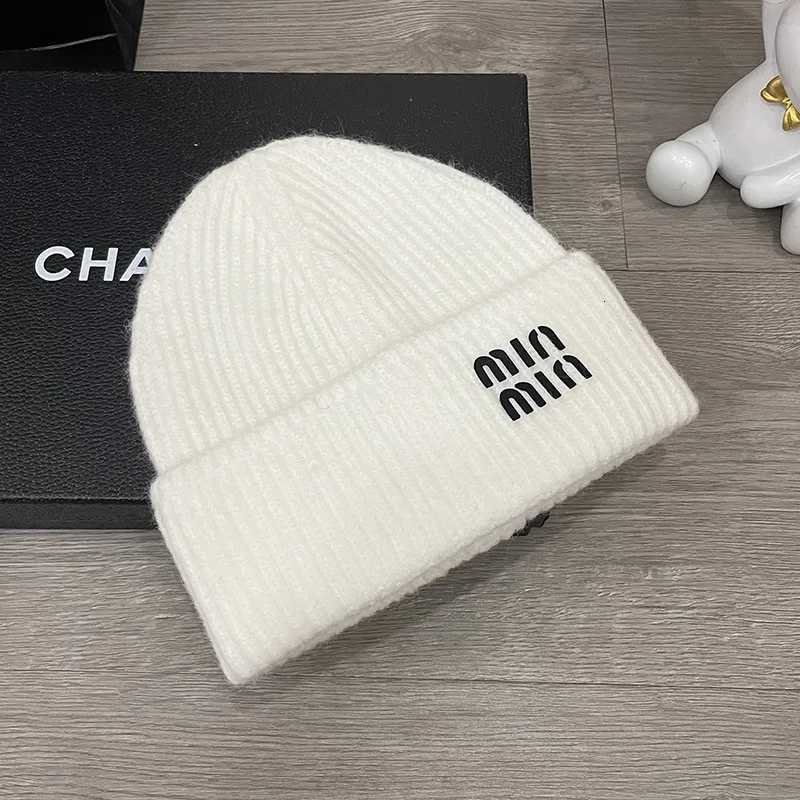 Luxury Winter Hats with letter For Women Rabbit Fur Knitted Beanies Curled Thickened Keep Warm Bonnet Cap Female Soft Beanie Ski Cap Y251209