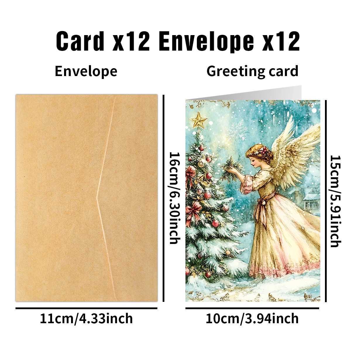 12pcs Vintage Christmas Greeting CardsExquisite Illustrations Of Santa ClausChristmas es For FamilyFriendHe Party Card H251210