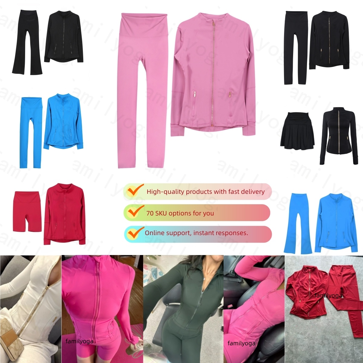 Women Sports Yoga Set Casual Workout Set Sports sets jackets shorts leggings jackets zip up coat Elastic quick drying and breathable gym suits tracksuits