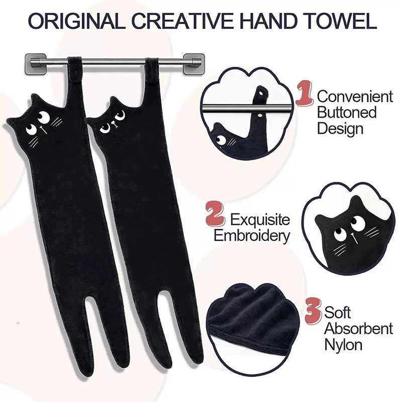 Funny Cat Hand Towels Kitchen Bathroom Hand Towel Ball Quick Dry Soft Absorbent Microfiber Creative Towels C251210