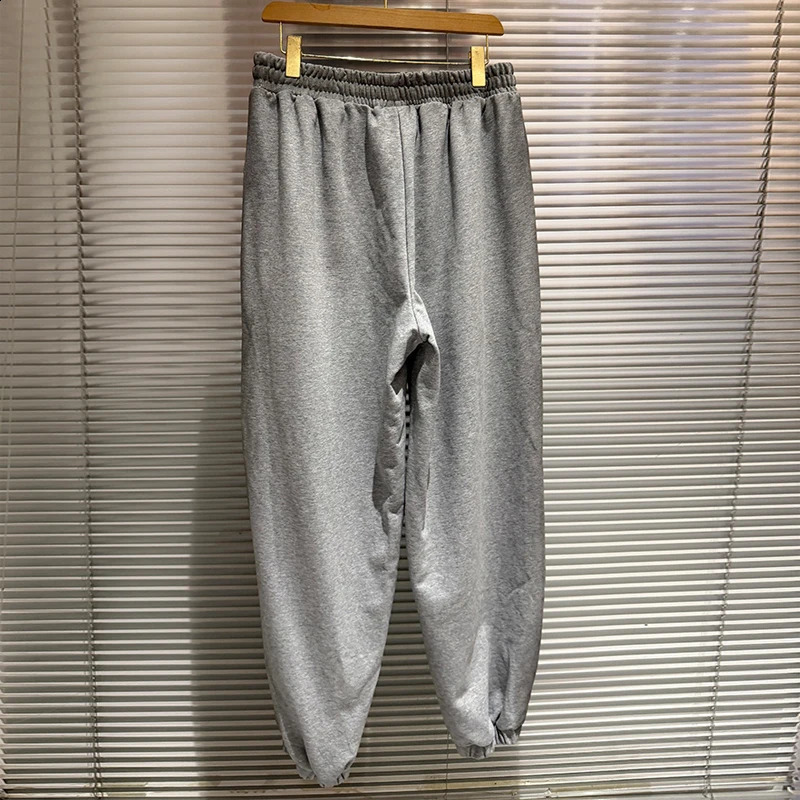 Men Women Unisex Casual Classic Letters Print Mowalola Sweatpants Top Quality Cotton Oversize Vintage Gray Drawstring Pants 251210