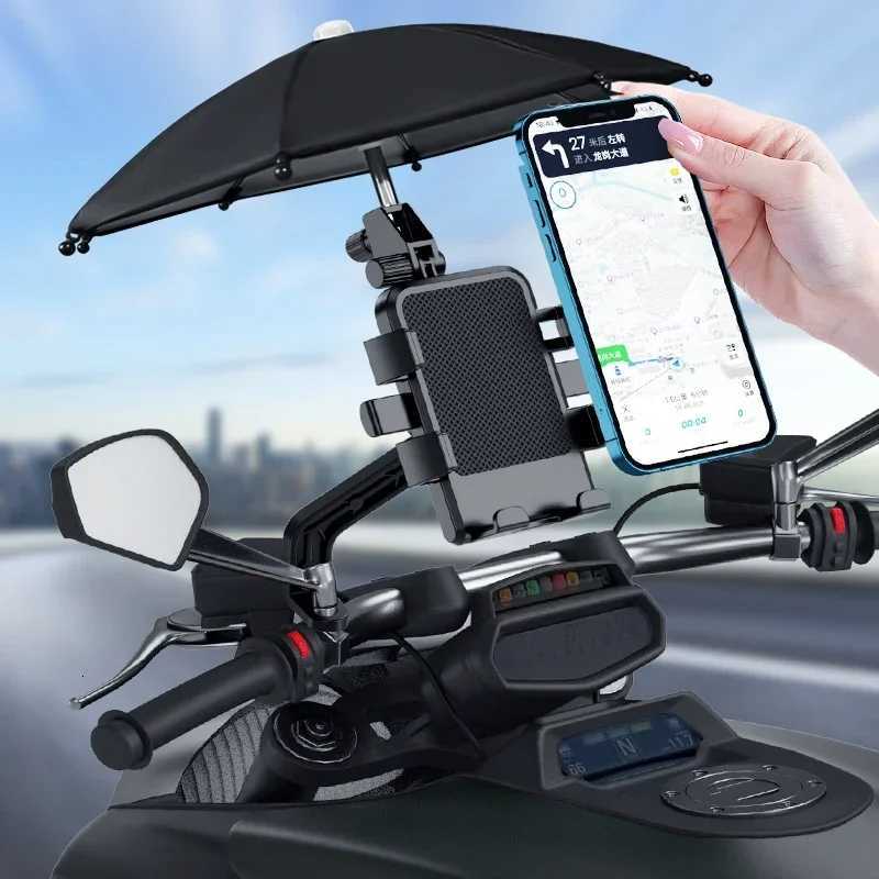Motorcycle Mobile Phone Holder Stand Umbrella Rainproof Sunshade Bicycle Outdoor Scooter Phone Clip Handlebar Mount For C251210