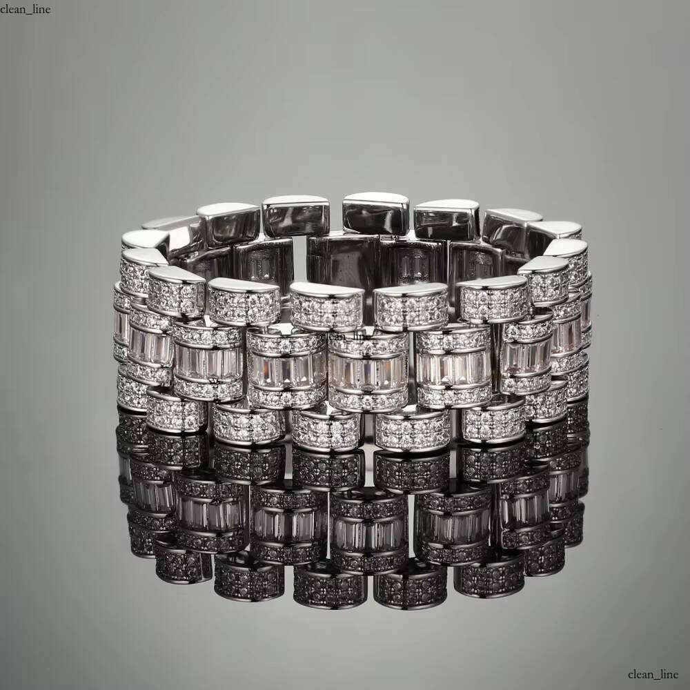 High Quality Hip Hop Men's 20mm Luxury VVS Moissanite 18k Gold Plated Iced Out Watch Chain Bracelet
