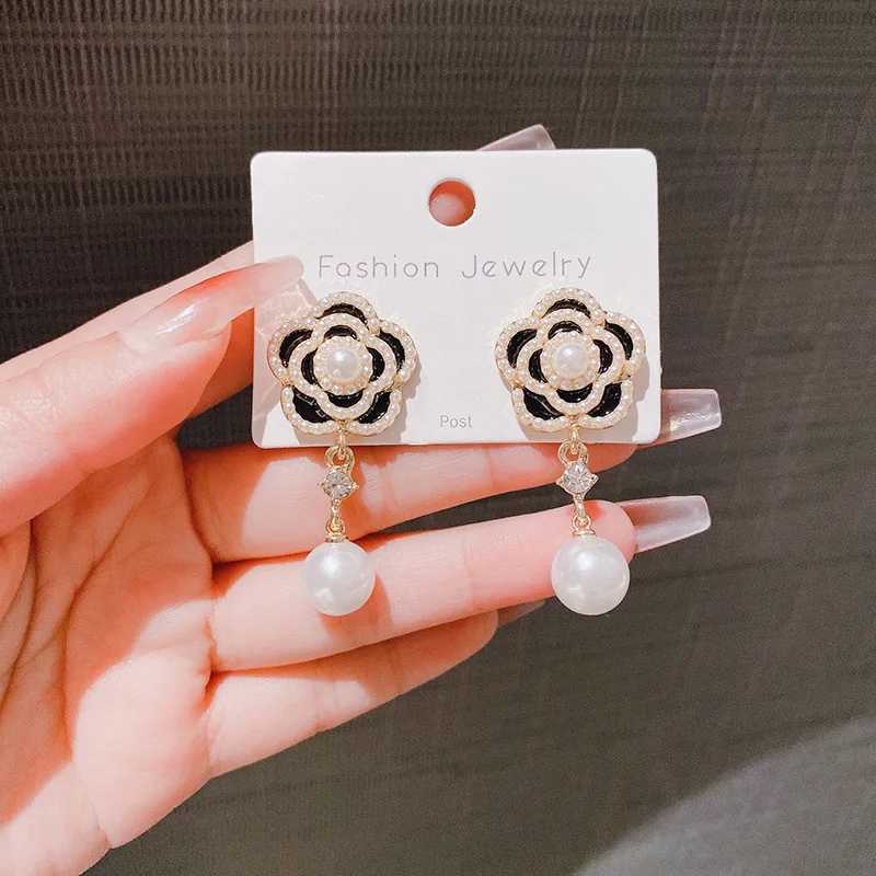 New Fashion lia Roses 925 Sier Needle Stud Earrings For Wen Imitation Pearl Geetric Drop Earring Party Wedding Jewelr Y251210