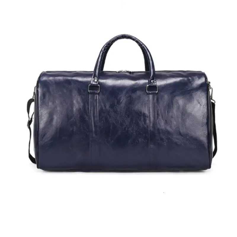 Leather Travel Bag Large Duffle Independent Big Fitness Bags Handbag Bag Lage Shoder Bag Black Men Fi Zipper Pu Y251209