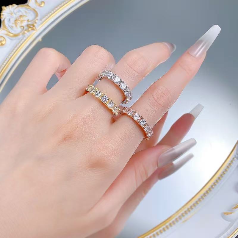 Luxury 925 Sterling Silver Full Oval 4MM Moissanite Finger Ring Classic Wedding Engagement Fine Jewelry Gift for Women