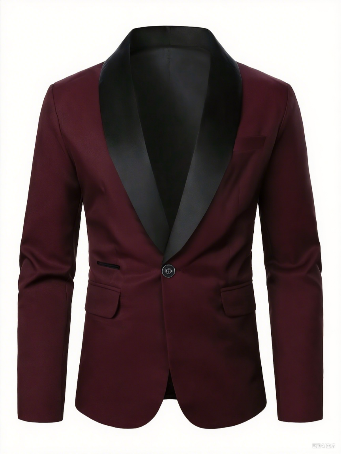 Men's Suits Men's Navy Blue Shawl Lapel Single Blazer - Slim Fit Formal Evening Prom Wedding Suit Jacket