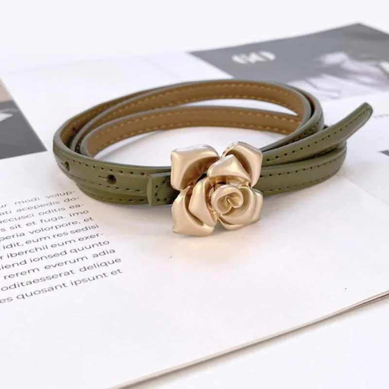 Luxury 10cm New Unique Rose Genuine Leather Gold Belt Women Fashion Cowskin Flower Thin Belts Female Jeans Dress Waistband Y251210