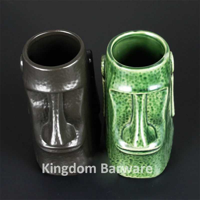1PCS Ceramic Tiki Mugs Art Crafts Creative Hawaii Mugs Easter Island Tiki Mug 650ml C251210