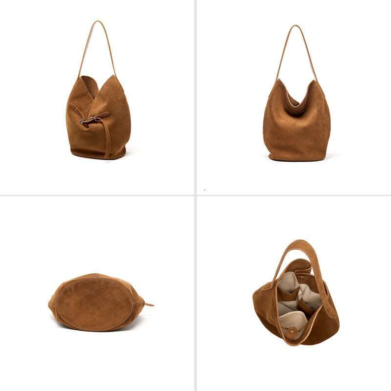 Luxury bag designer Niche Tote from South Korea, fashionable single shoulder top cowhide Beach Bags, large capacity Hobo high-end handheld leather buc