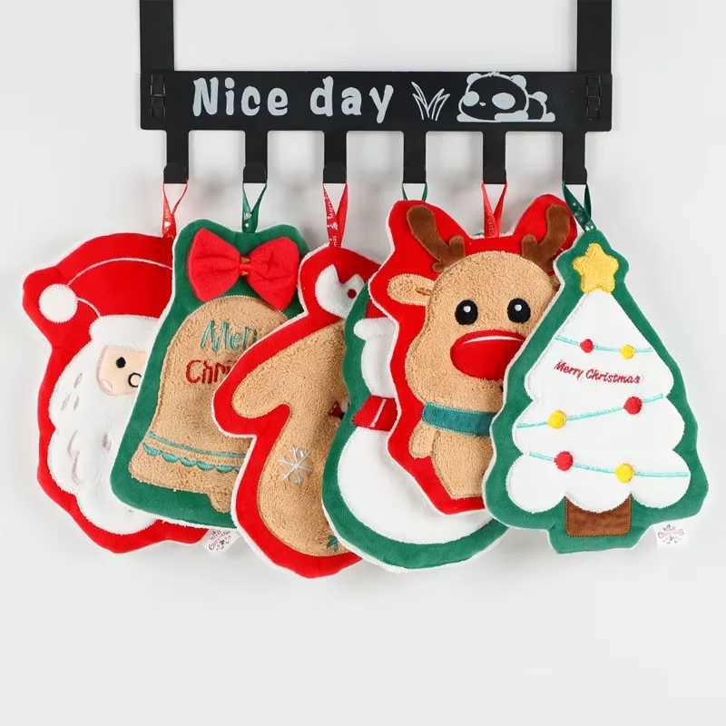 Christmas Santa Claus Hand Towel Single Piece - Soft Absorbent Creative Festive Design Perfect for Kitchen Bathroom Use C251210