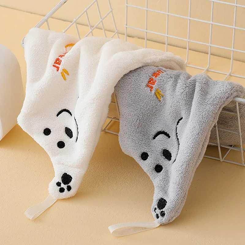 1/2PC Polar Bear Hand Wiping Towel Super Absorbent Soft Hanging Kitchen Towel Family Essential Coral Thicken Cartoon Hand Towel C251210