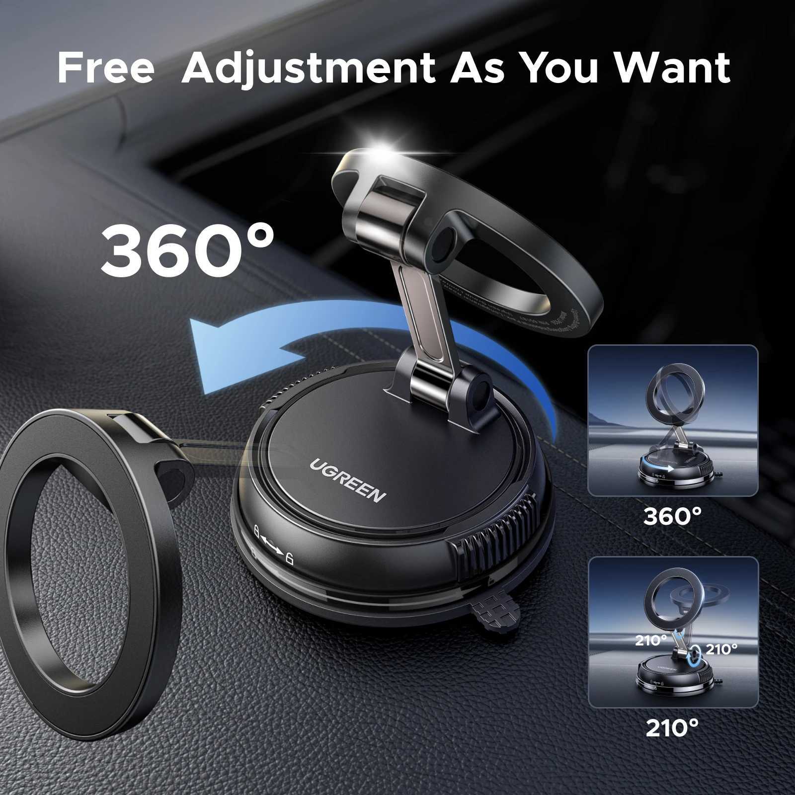 UGREEN Magnetic Car Phone Holder 360Rotatable Dashboard Suction Cup Car Mount For iPhone 16 15 14 Prax Samsun C251210