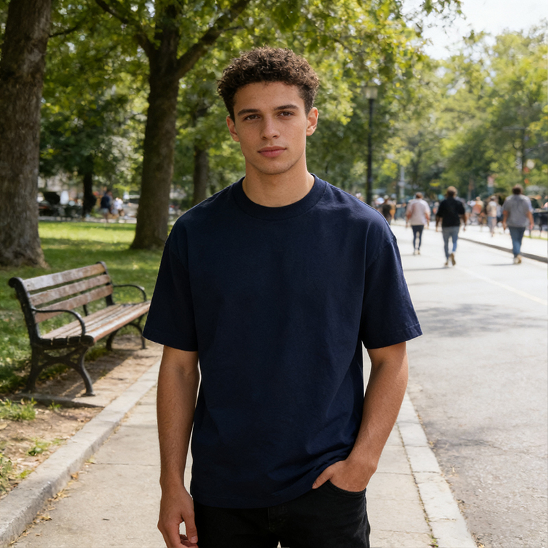 Unisex Oversized Crew Neck T-Shirt Short Sleeve Loose Fit Casual Basic Tee for Daily & Street Style CF14251