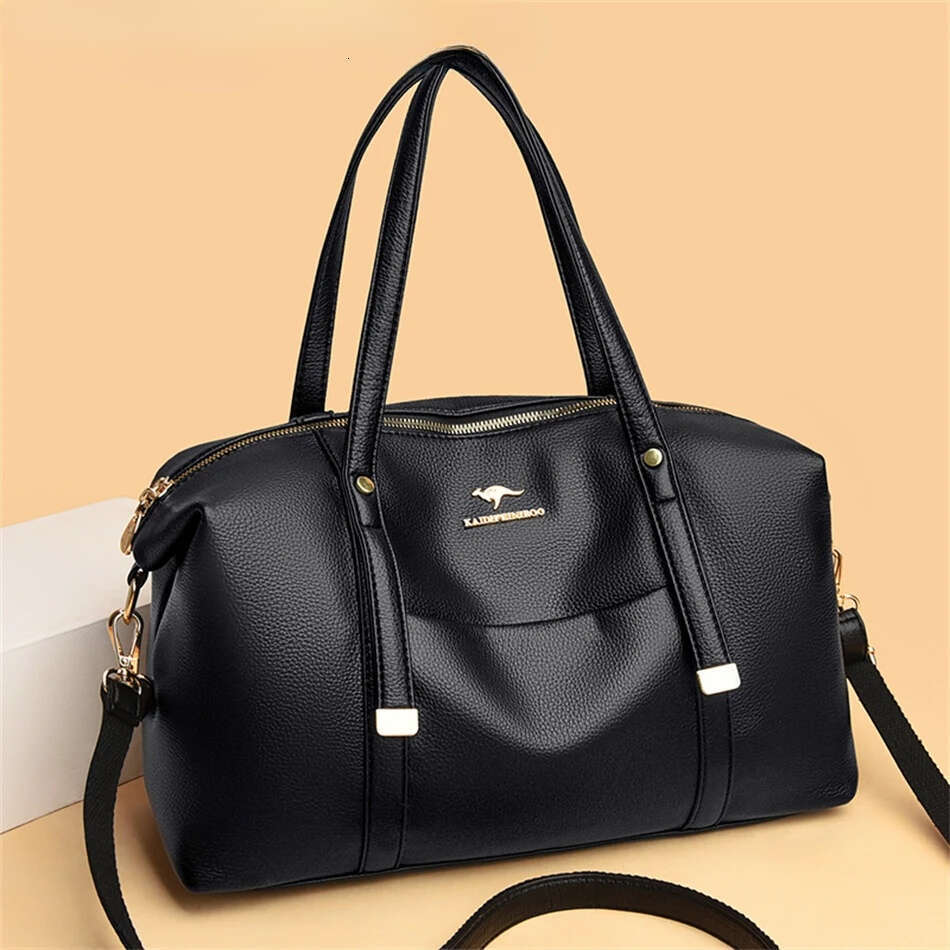 Genuine Brand Luxury Casual Tote Soft Leather Large Capacity Handbag Women's Shoulder Crossbody Bat Bag Sac A Main