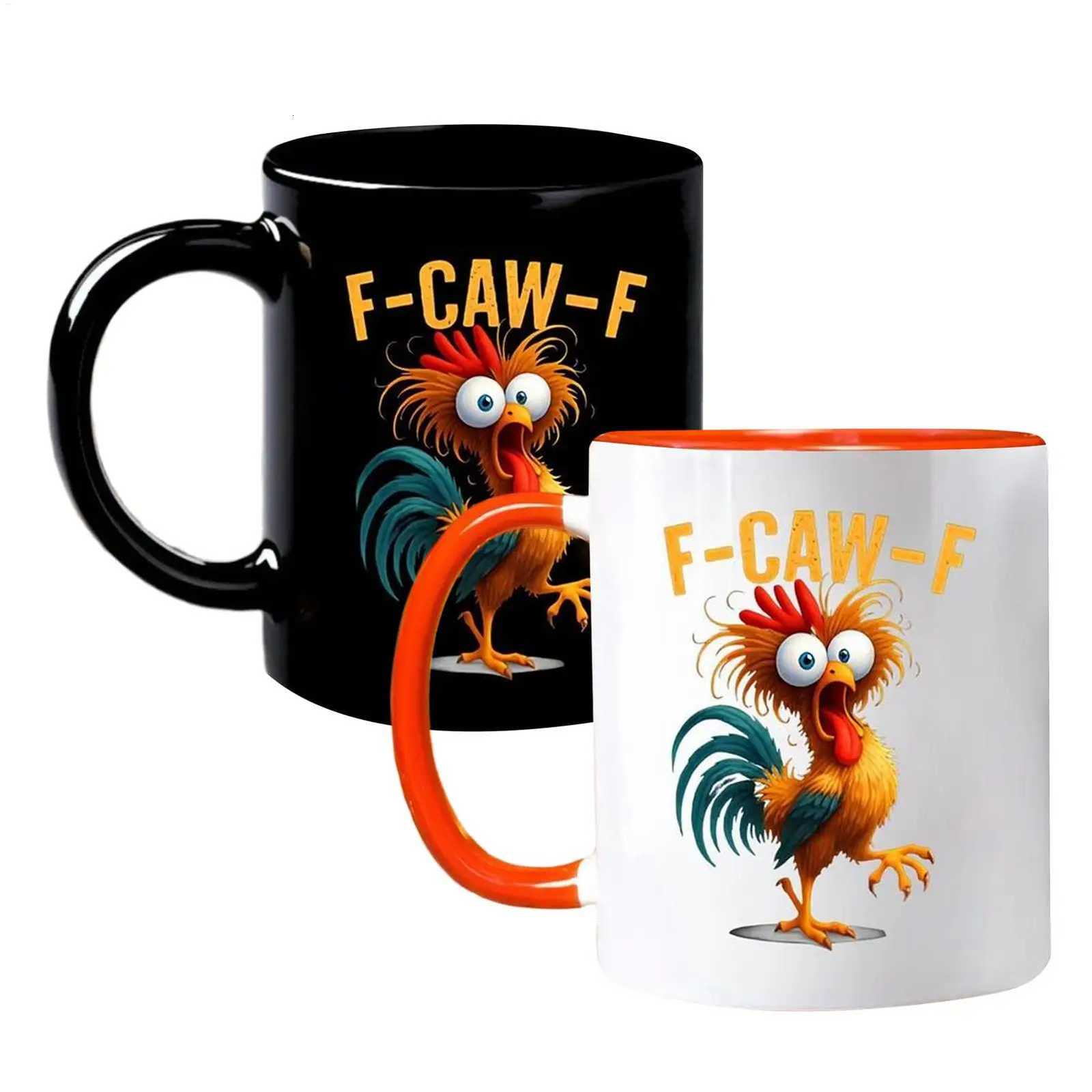 Coffee Mug Ceramic Funny F-Caw-F Chicken FCAWF Coffee Cup Mugs Farmhouse Themed Mug Animal Tea Cup Christmas Gift For Friends C251210