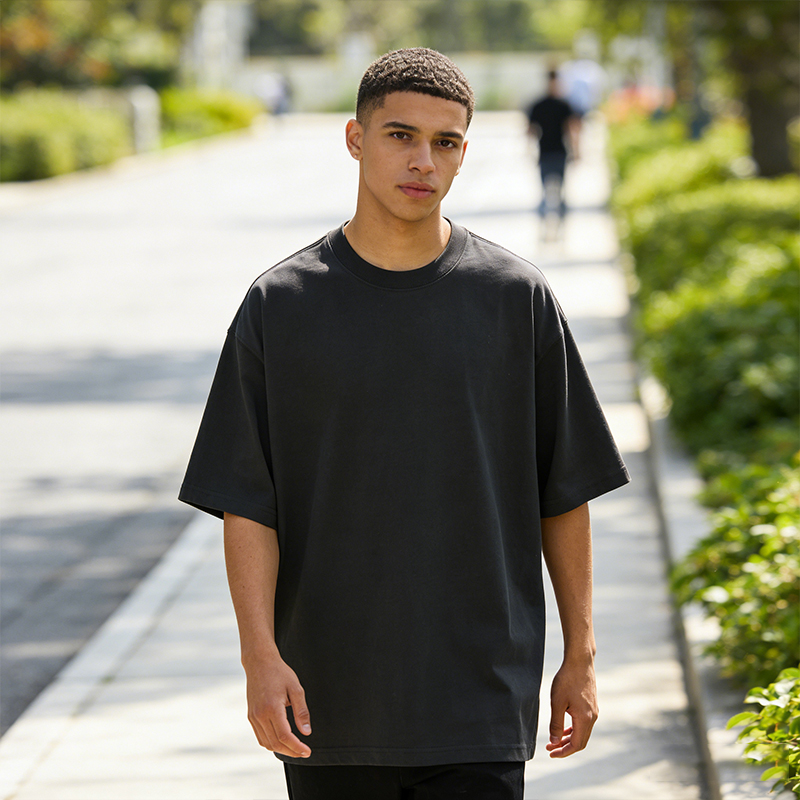 Unisex Oversized Navy Crew Neck T-Shirt Short Sleeve Loose Fit Casual Basic Tee for Daily & Streetwear CF21211